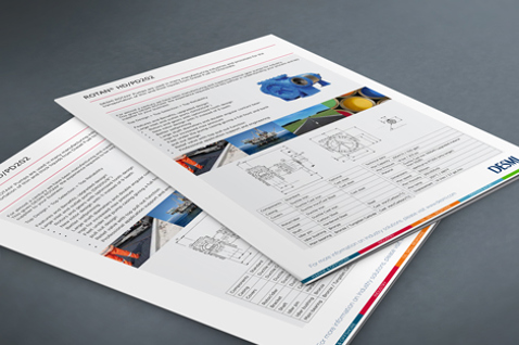 DESMI brochurer med industrielle pumper og tekniske specifikationer til håndtering af væsker.