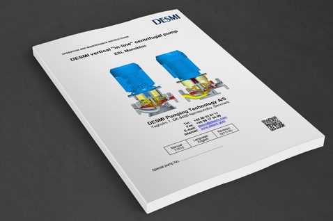 Manual til DESMI vertikal "in-line" centrifugalpumpe ESL Monobloc.