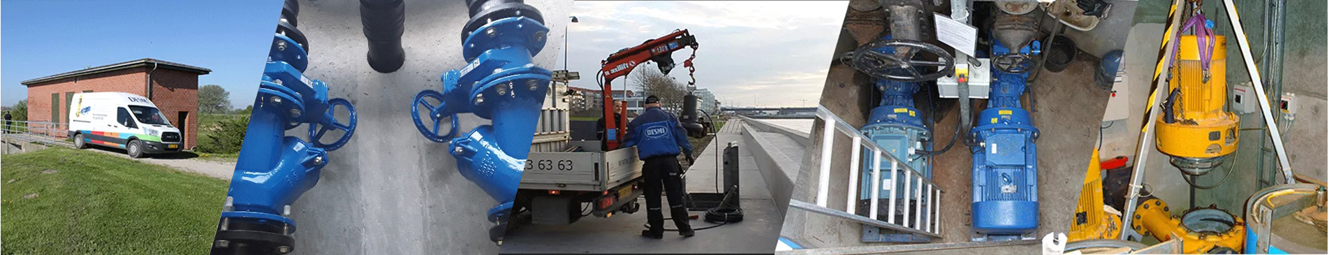 DESMI-udstyr og servicevogn på industrielt anlæg til håndtering af væsker.