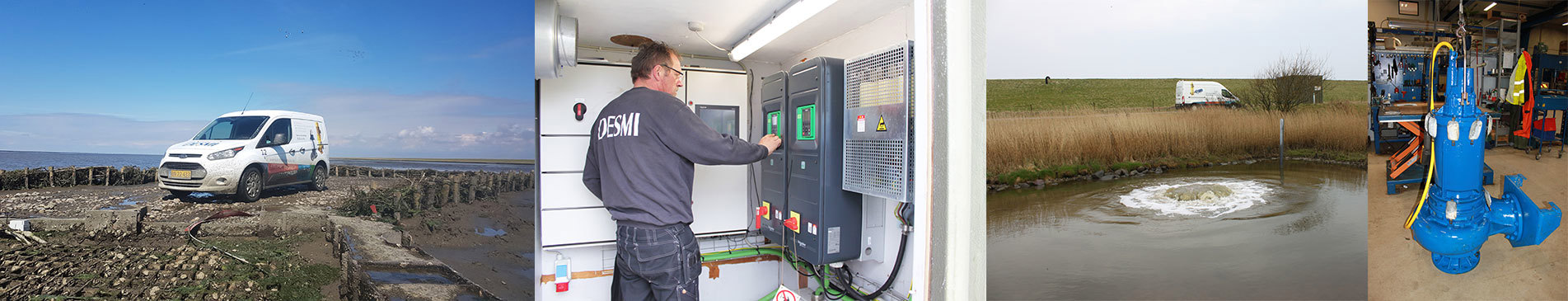 DESMI servicevogn, tekniker, vandhåndtering og industriel pumpe til væskehåndtering.