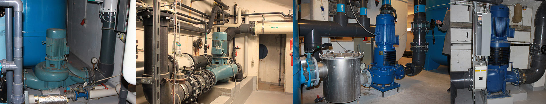 Industriel facilitet med DESMI-pumper og rør til væskehåndteringssystemer.