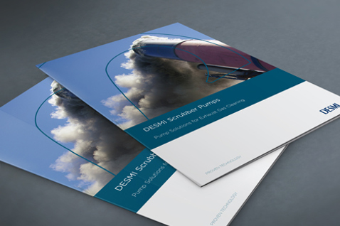 DESMI-brochure, der præsenterer scrubber-pumper til miljøvenlige rengøringsløsninger.