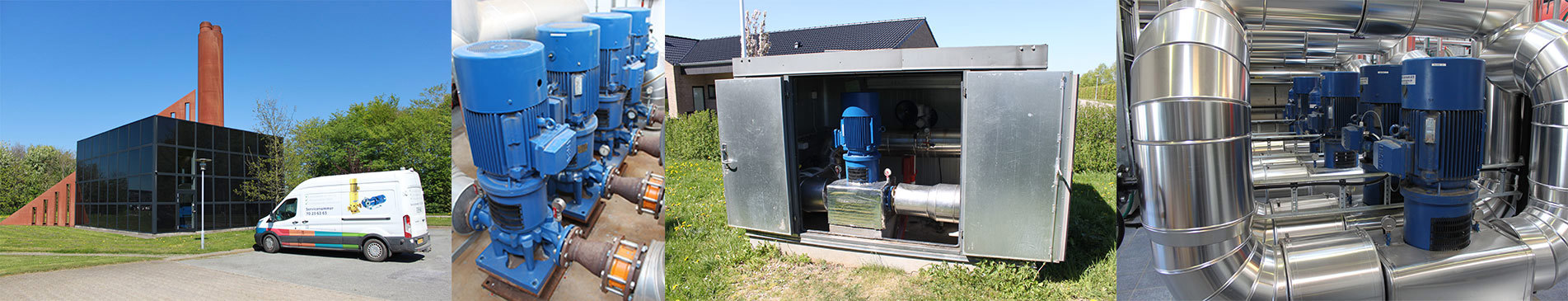 DESMI pumper installeret i et industrielt miljø til håndtering og distribution af væsker.