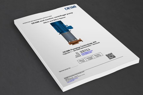 DESMI brochure for NSLH og NSLV Spacer centrifugalpumpe drift og vedligeholdelse.