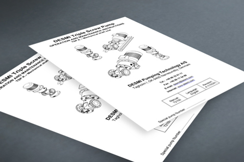 Brochurer, der illustrerer DESMI Triple Screw Pump til væskehåndteringsoperationer.